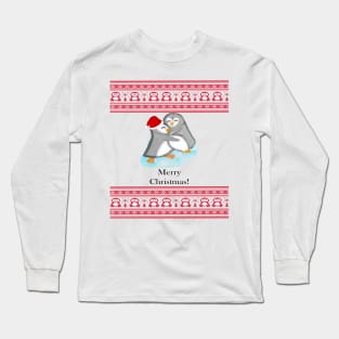 Penguin Christmas Sweater Long Sleeve T-Shirt